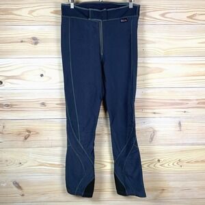 Vtg 80s Hot Chillys Mens XL Ski Pants Blue High Rise Stretch Athletic Wool Swiss
